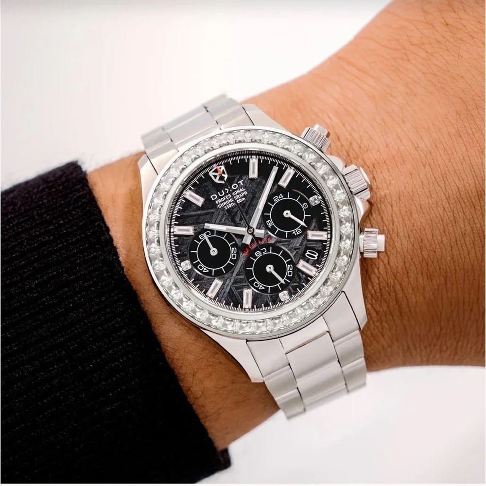NWT Duxot Accelero Black Meteorite Chronograph Watch